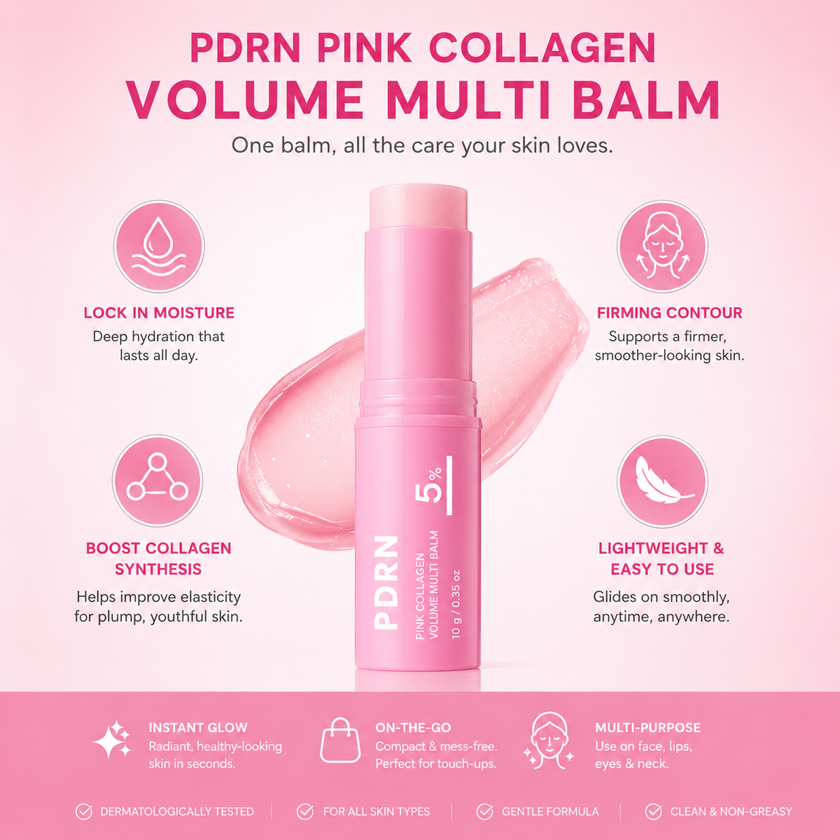 PDRN Pink Collagen Balm Stick – Hydrating Multi-Balm | Hanul Skin
